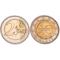 Нидерланды 2 евро 2009 10 лет экономическому и валютному союзу