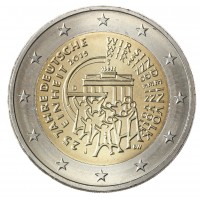 Монета Германия 2 евро 2015 25 лет объединения Германии