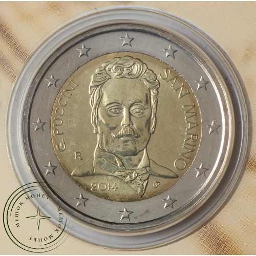 Сан-Марино 2 евро 2014 Джакомо Пучини (буклет) — 39430222