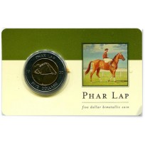Монета Австралия 5 долларов 2000 70 лет победы коня Фар Лапа (Phar Lap)