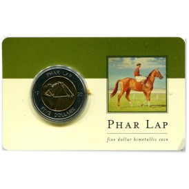 Монета Австралия 5 долларов 2000 70 лет победы коня Фар Лапа (Phar Lap)