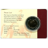 Австралия 5 долларов 2000 70 лет победы коня Фар Лапа (Phar Lap)