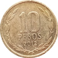 Монета Чили 10 песо 2012