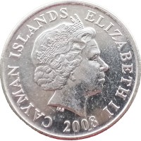 Монета Каймановы острова 25 центов 2008