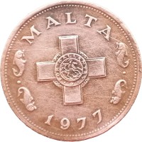 Монета Мальта 1 цент 1977