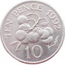 Остров Гернси 10 пенсов 1992