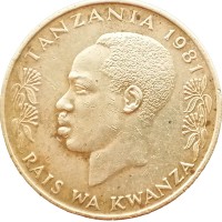Монета Танзания 20 центов 1981