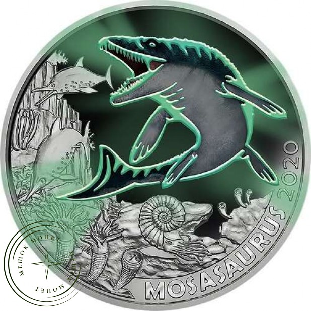 Австрия 3 евро 2020 Мозазавр