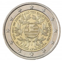 Монета Греция 2 евро 2021 Революция