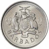 Монета Барбадос 25 центов 2011