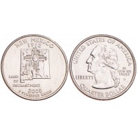 Монета США 25 центов 2008 Нью-Мексико
