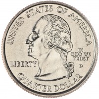 Монета США 25 центов 2008 Нью-Мексико