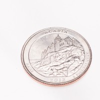 Монета США 25 центов 2012 Национальный парк Акадия