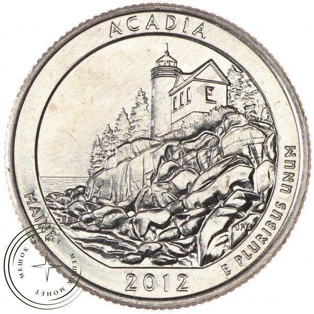 США 25 центов 2012 Национальный парк Акадия