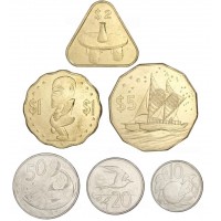 Острова Кука набор 6 монет 10, 20, 50 центов и 1, 2, 5 долларов 2015