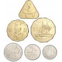 Острова Кука набор 6 монет 10, 20, 50 центов и 1, 2, 5 долларов 2015