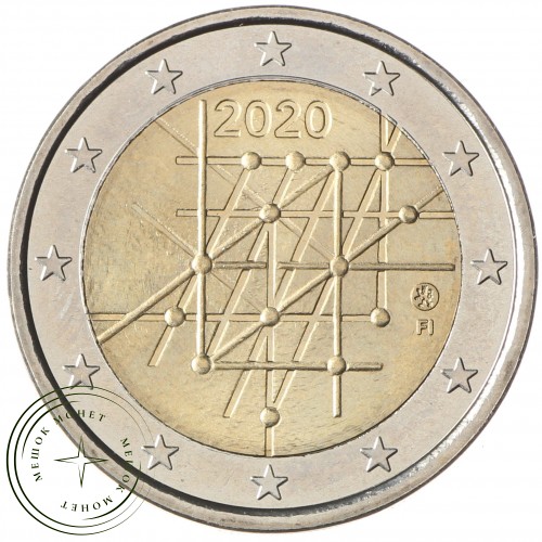 Финляндия 2 евро 2020 100 лет университету Турку