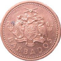 Монета Барбадос 1 цент 2003