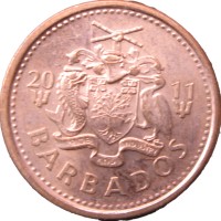 Монета Барбадос 1 цент 2011