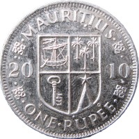 Монета Маврикий 1 рупия 2010