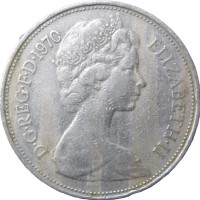 Монета Великобритания 10 пенсов 1970