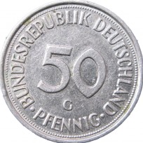 Монета Германия (ФРГ) 50 пфеннигов 1975
