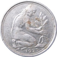 Монета Германия (ФРГ) 50 пфеннигов 1975