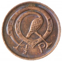 Монета Ирландия 1/2 пенни 1980