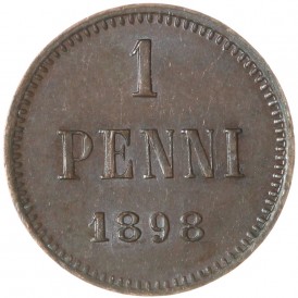 Монета 1 пенни 1898