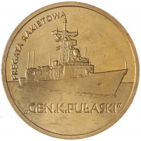 Польша 2 злотых 2013 Ракетный фрегат Генерал К Пуласки