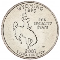 США 25 центов 2007 Вайоминг
