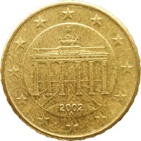 Монета Германия 10 евроцентов 2002