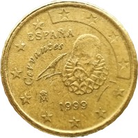 Монета Испания 10 евроцентов 1999