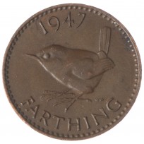 Монета Великобритания 1 фартинг 1947