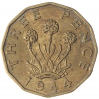Великобритания 3 пенса 1944