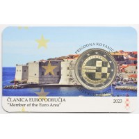 Монета Хорватия 2 евро 2023 Введение евро (Буклет)