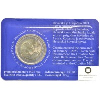 Монета Хорватия 2 евро 2023 Введение евро (Буклет)