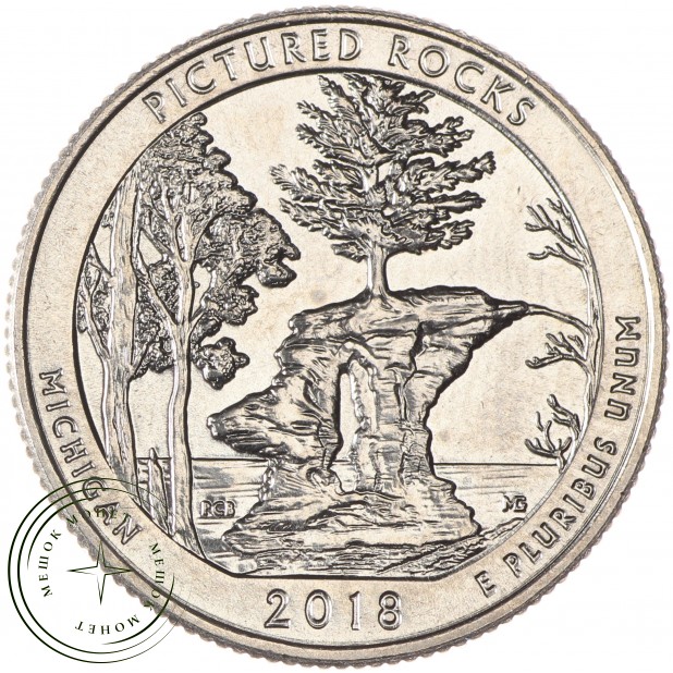 США 25 центов 2018 Национальный парк Живописные скалы