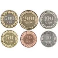 Армения набор 6 монет 2023 30 лет национальной валюте