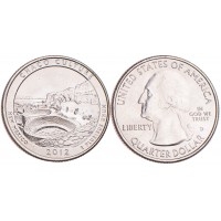 Монета США 25 центов 2012 Национальный исторический парк Чако