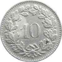 Швейцария 10 раппенов 1955