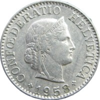 Швейцария 10 раппенов 1958