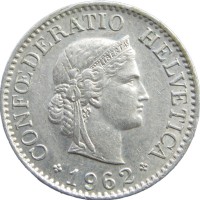 Швейцария 10 раппенов 1962