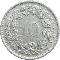 Швейцария 10 раппенов 1968