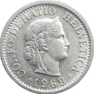 Швейцария 10 раппенов 1969