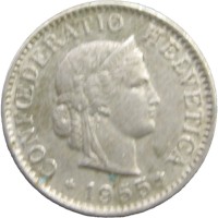 Швейцария 5 раппенов 1955