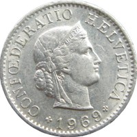 Швейцария 5 раппенов 1969