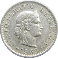Швейцария 5 раппенов 1963