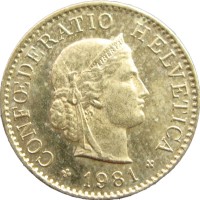 Швейцария 5 раппенов 1981