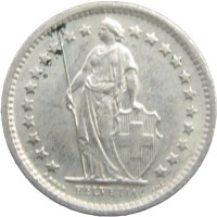 Монета Швейцария 1/2 франка 1968